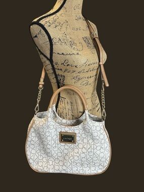 🌻 Calvin Klein Monogram Shopper Top Handle Bag #808